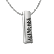 Sterling silver oval tag necklace with ‘12th Man’ cutout displayed on a white background.”